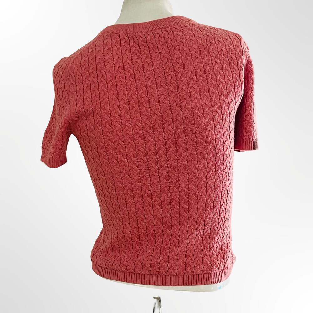 Oodji Ultra Pink Cable Knit Short Sleeve Crewneck Sweater Size XS