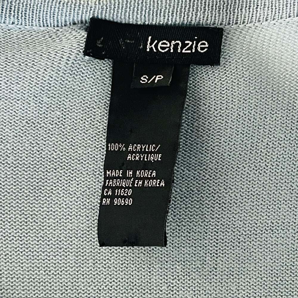 Kenzie Women's Light Blue V-Neck Button-Front Knit Cardigan Sweater Size Small