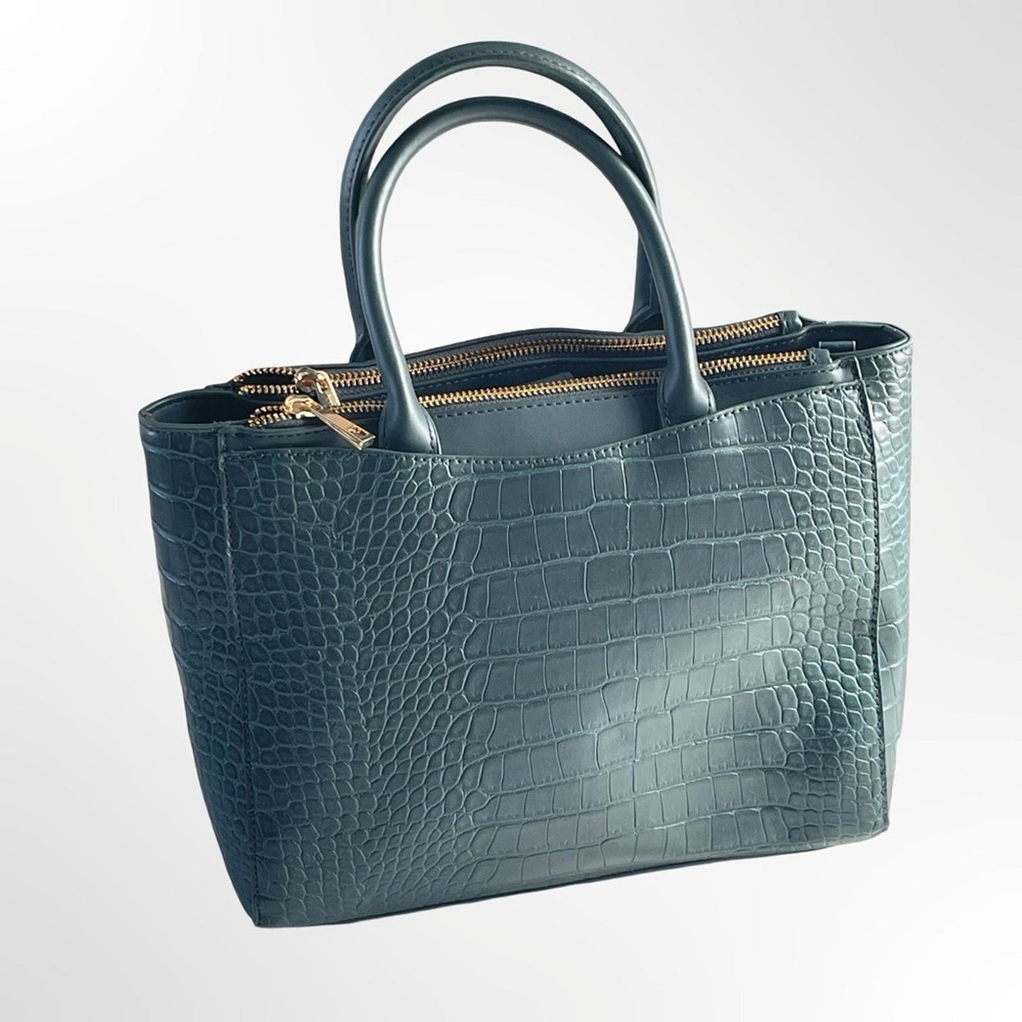 A new day Croc-Embossed Shoulder Bag with Gold Chain