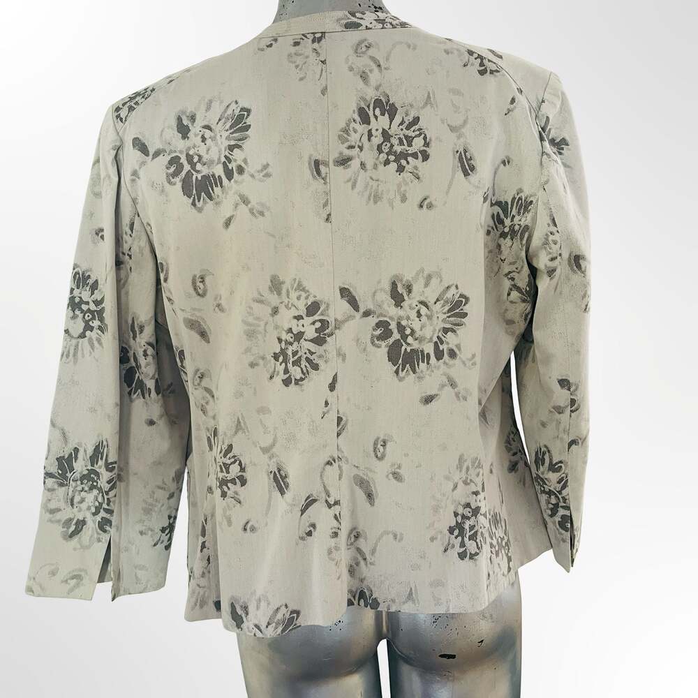 Anne Klein Women's Floral Print Open Front Blazer Jacket Size 12