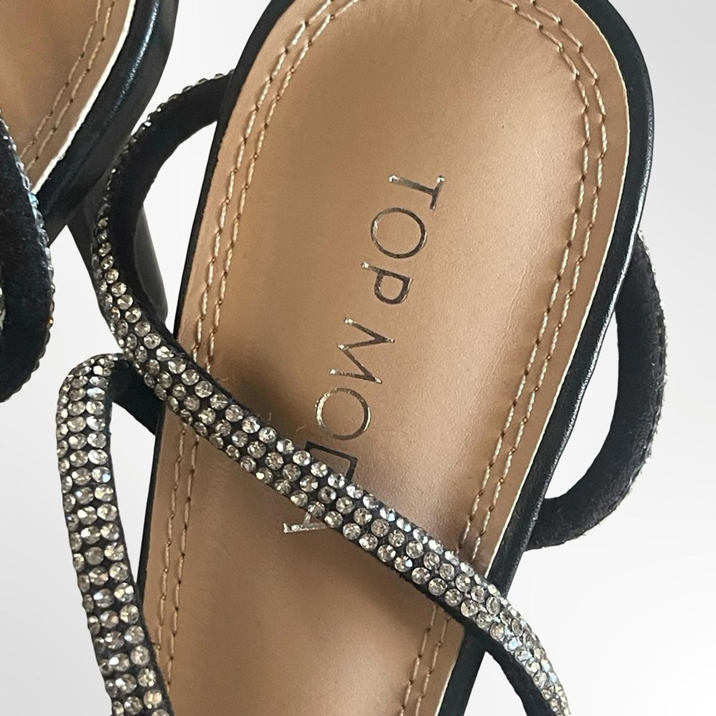 Top Moda Black Embellished Pointed-Toe Heels NWT in size 6.5