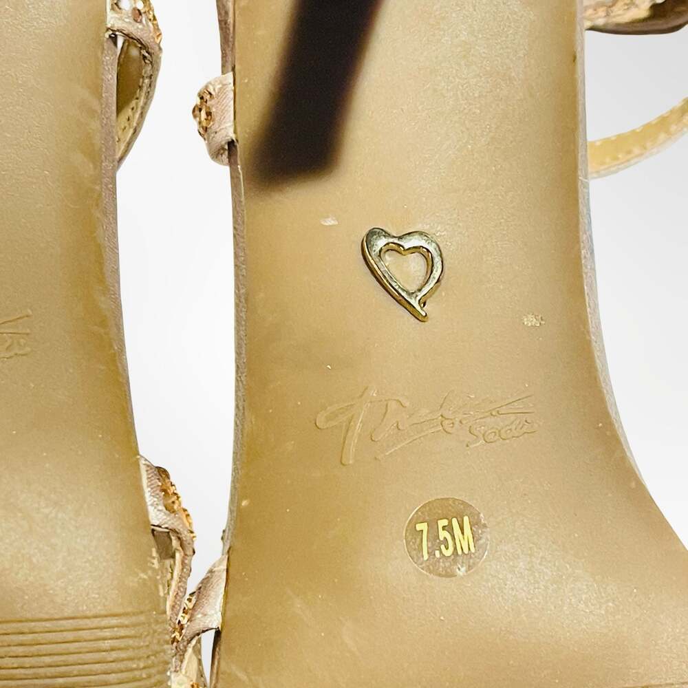 Thalia Sodi Women's Strappy Rhinestone Satin Stiletto Sandals
