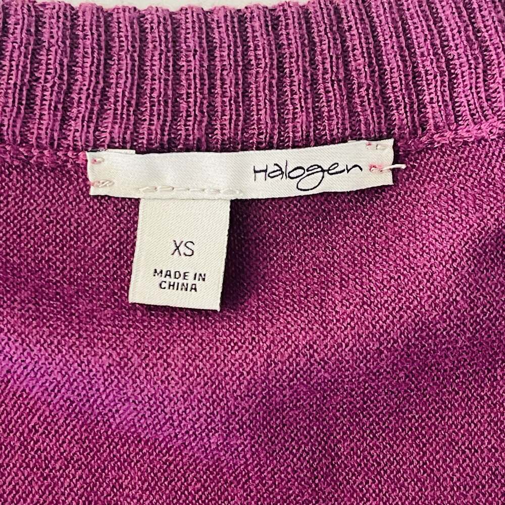 Halogen Wool Cashmere Boyfriend Cardigan Purple XS