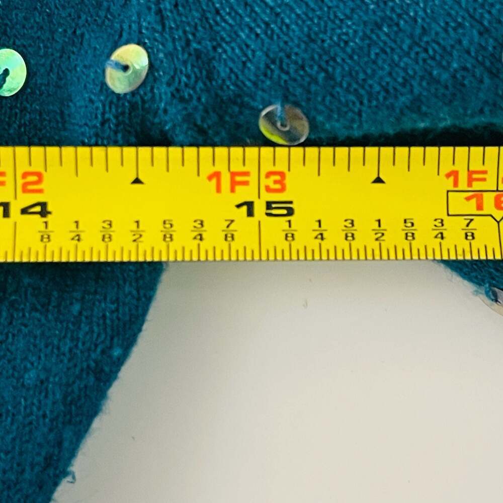 Necessary Objects Sequin Tie Front Crop Top Teal