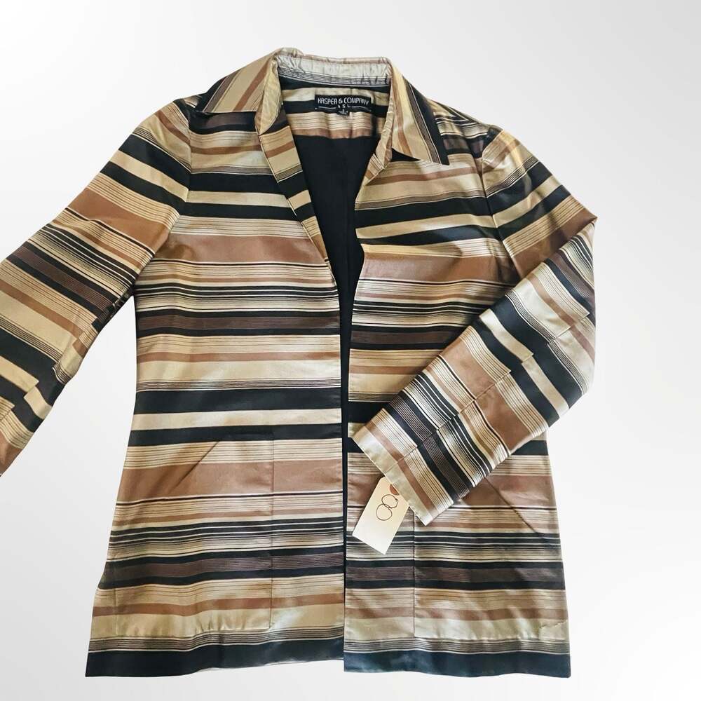 Kasper & Company ASL Women's Striped Silk Blazer Jacket