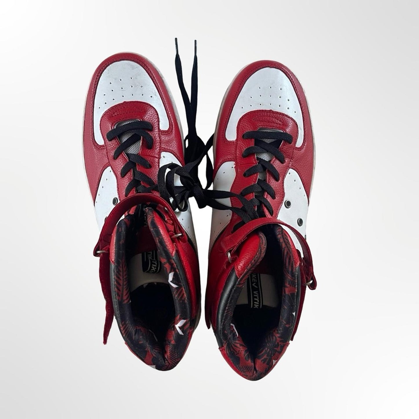 Vitike Red and White High-Top Sneakers in size 11