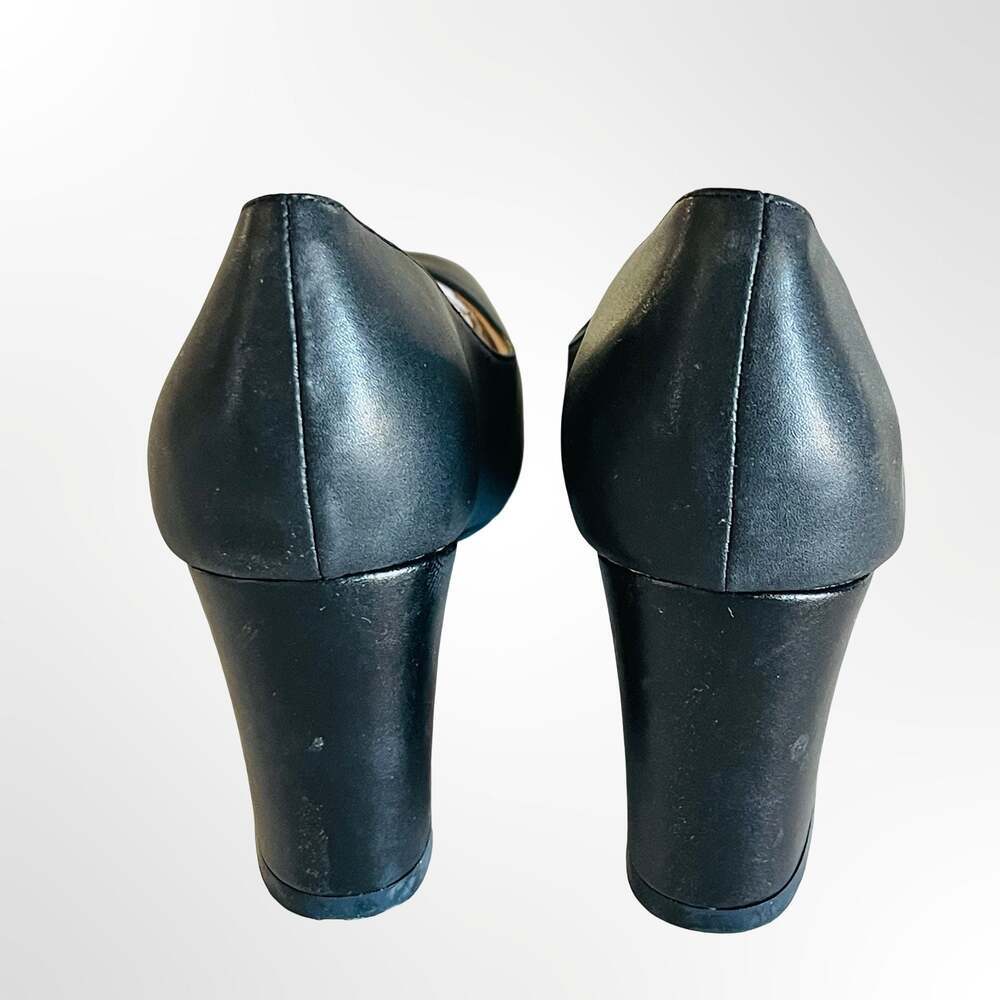 Jaden Shoes Black Square Toe Block Heel Pumps