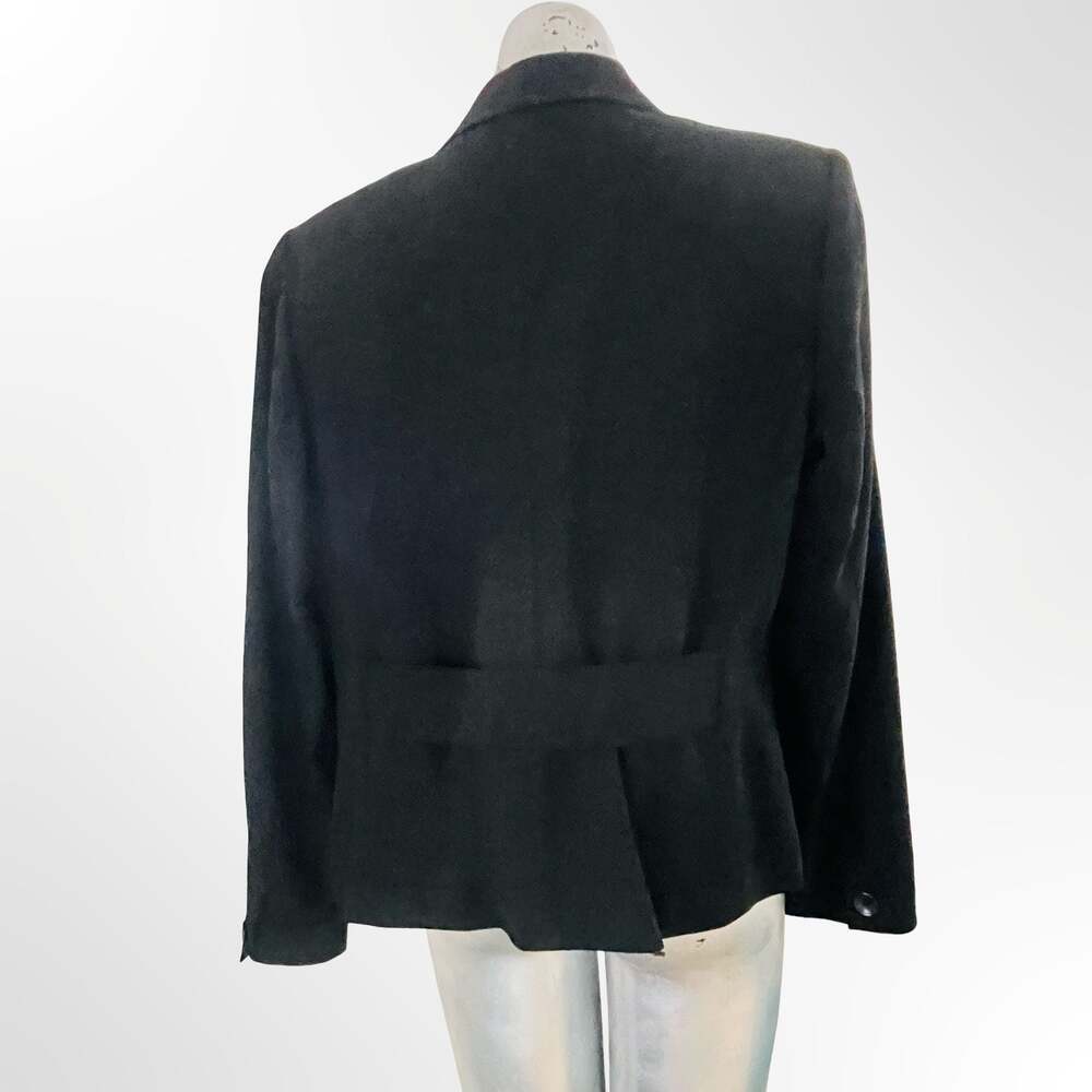 Talbots Women's Black 100% Wool Three-Button Blazer Size 12