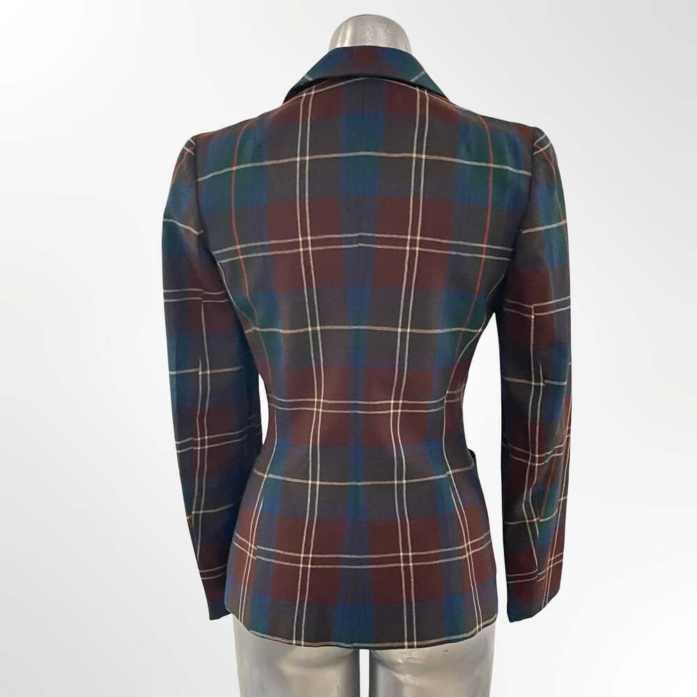 Arthur Jay Vintage Tartan Plaid Wool Blazer Jacket with Pockets