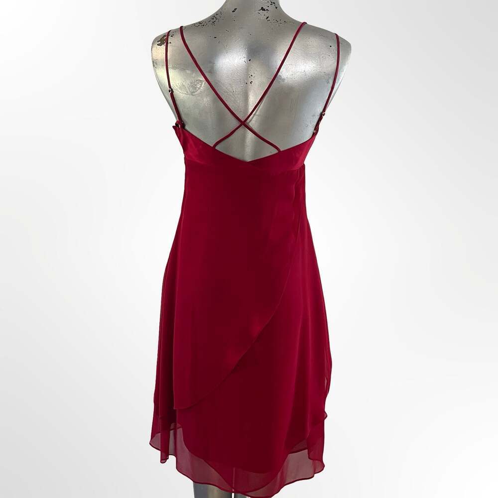 Vintage 1990's Chiffon Tiered Layers Handkerchief Empire Party Prom Dress Small