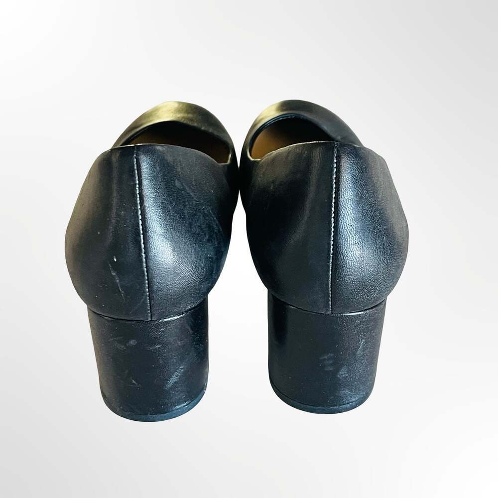 Aerosoles Eye Candy Black Leather Block Heel Pumps
