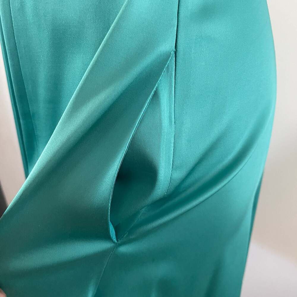 Nine West A Line Dress Womens Teal Sleeveless V-Neck Cocktail Party Event