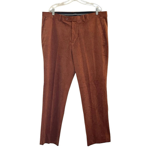 Men's Brown Snakeskin Textured Pants in size 40