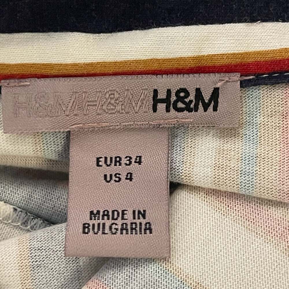 H&M Sleeveless Collared Striped Shirt Blouse with Belt