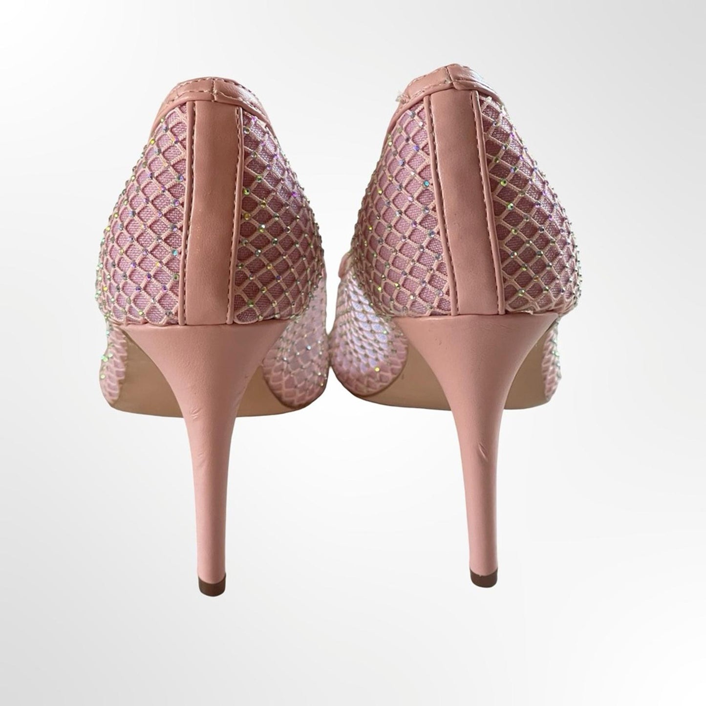 Chase+Chloe Blush Pink Mesh Pointed-Toe Stiletto Pumps - 8.5