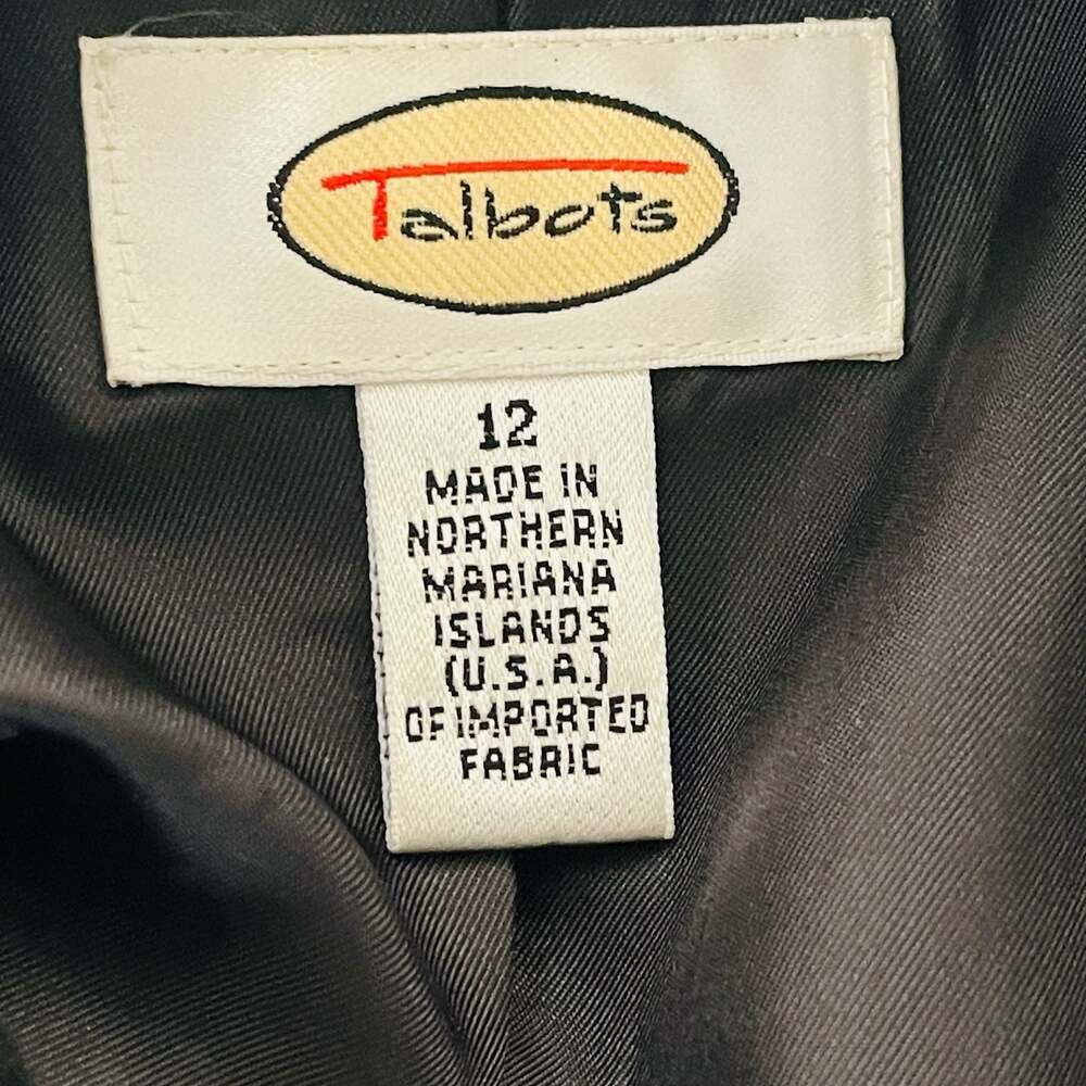 Talbots Women's Black 100% Wool Three-Button Blazer Size 12