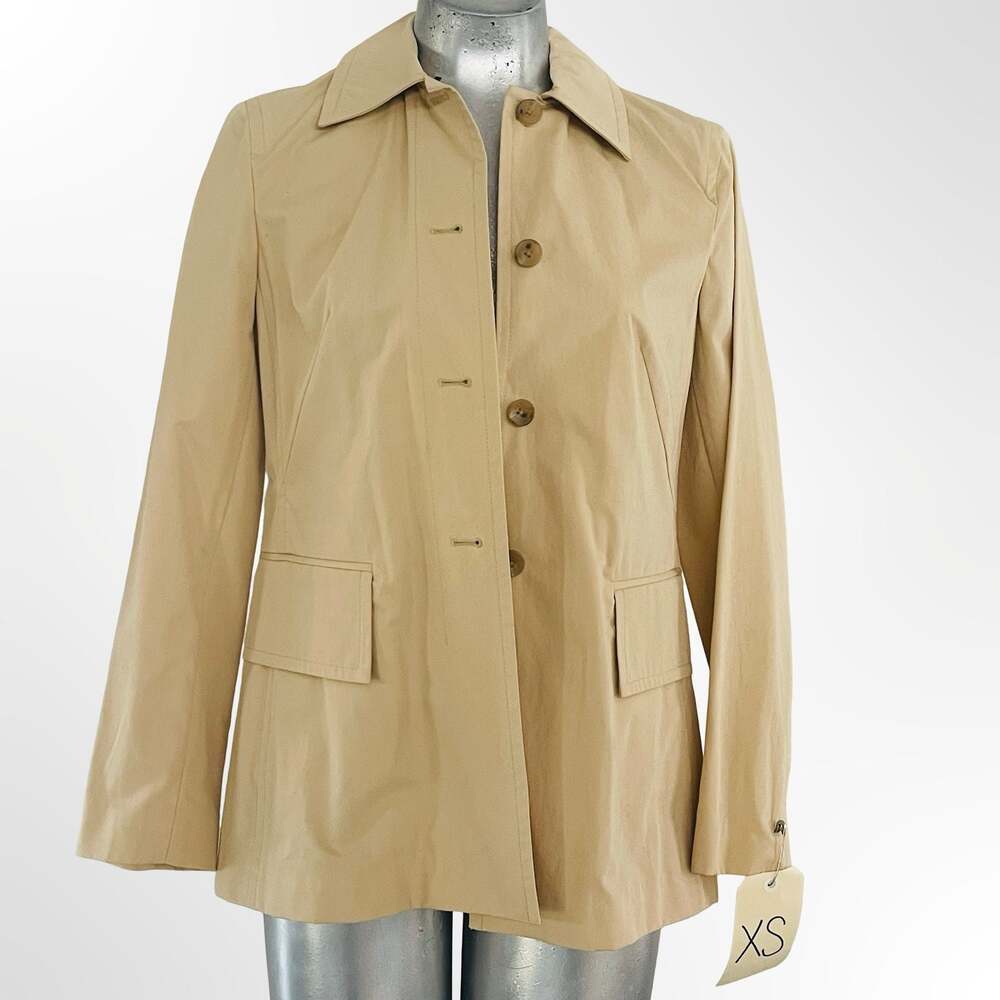 Banana Republic Womens Beige Button-Front Utility Rain Jacket