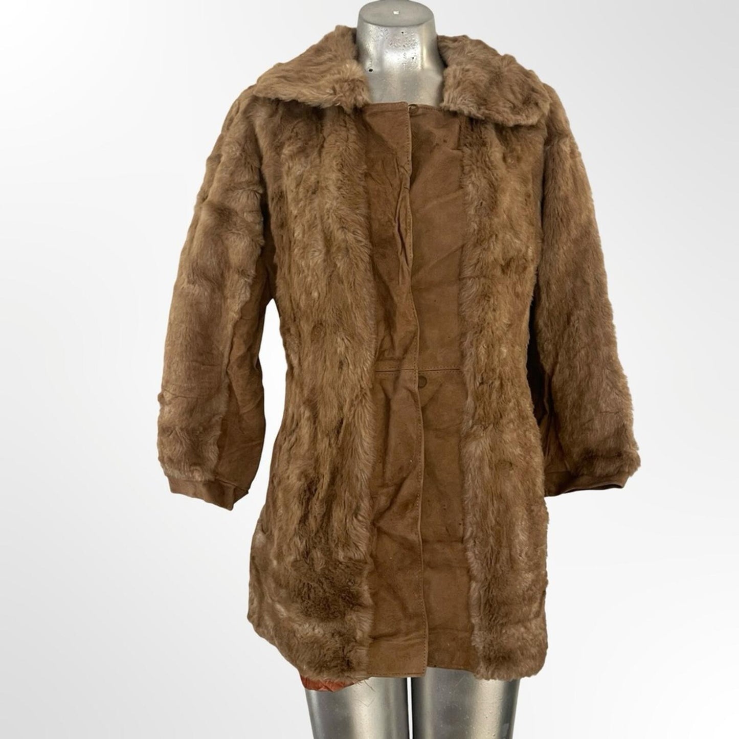 Vintage Brown Faux Fur Coat - Women's Jacket