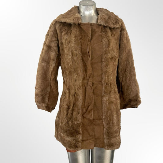 Vintage Brown Faux Fur Coat - Women's Jacket